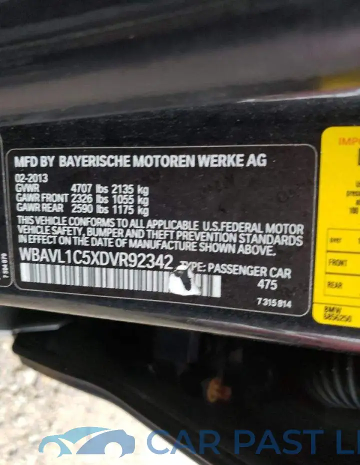 WBAVL1C5XDVR92342# 10