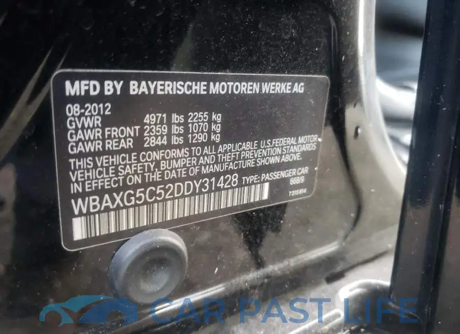 WBAXG5C52DDY31428# 12