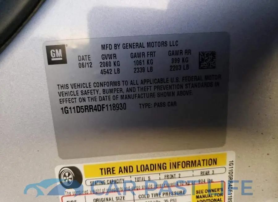 1G11D5RR4DF118930# 12