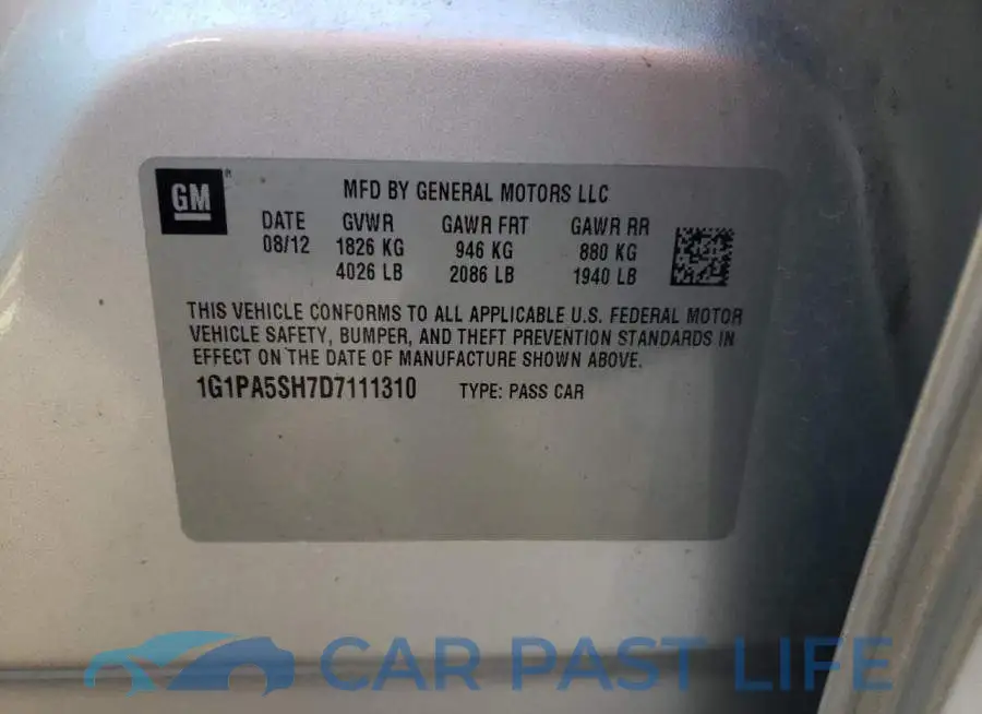 1G1PA5SH7D7111310# 10