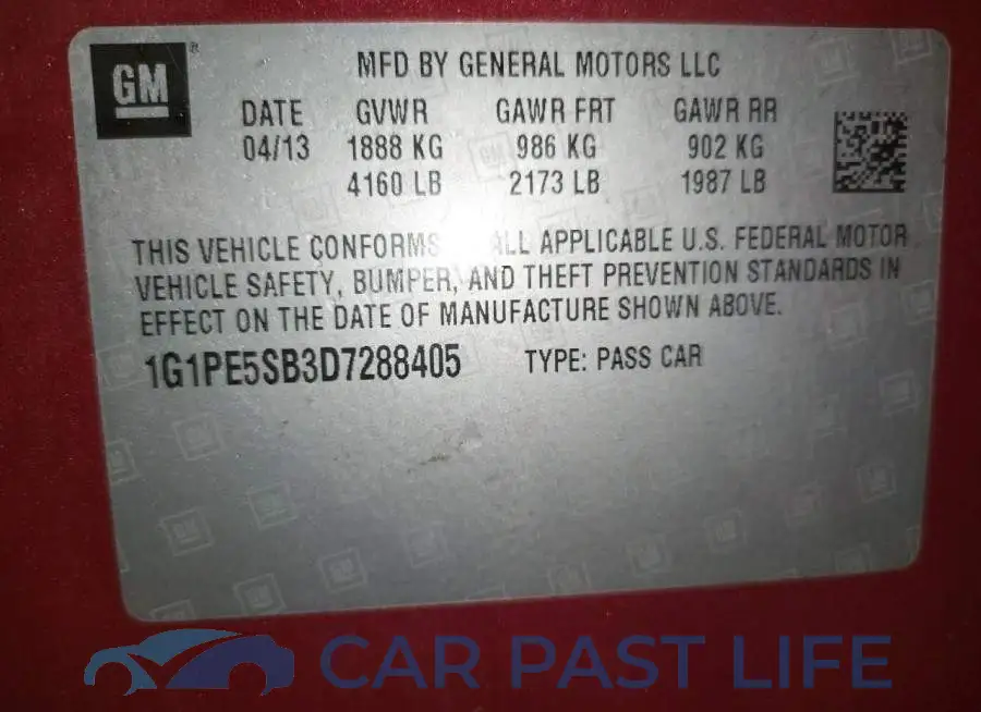 1G1PE5SB3D7288405# 12