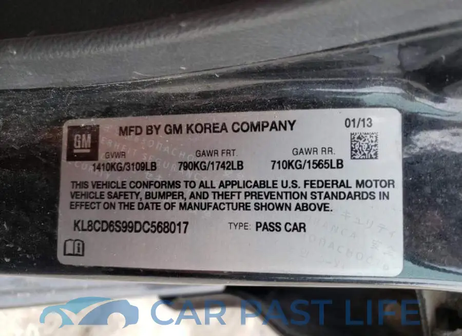 KL8CD6S99DC568017# 10