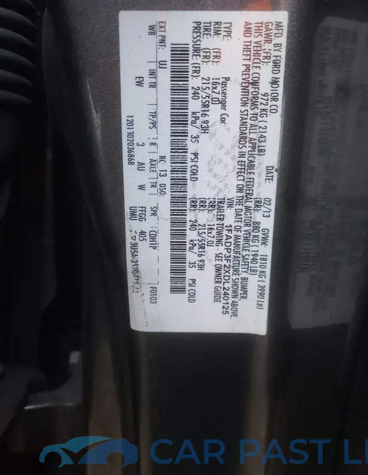 1FADP3F2XDL240125# 12