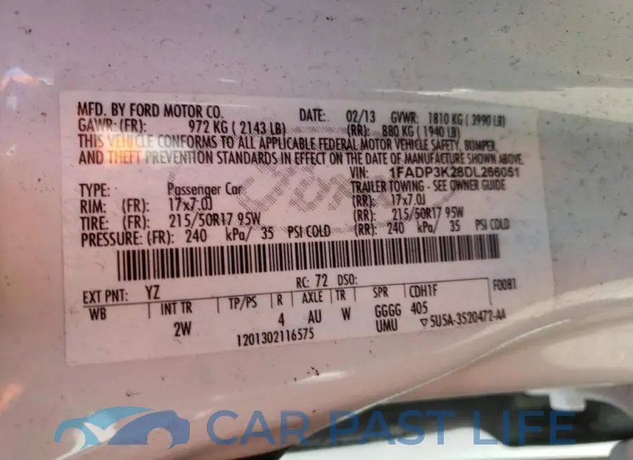 1FADP3K28DL266051# 12
