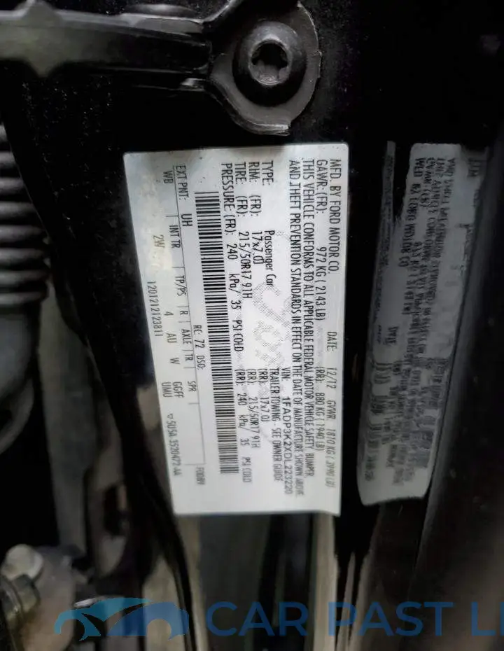 1FADP3K2XDL223220# 12