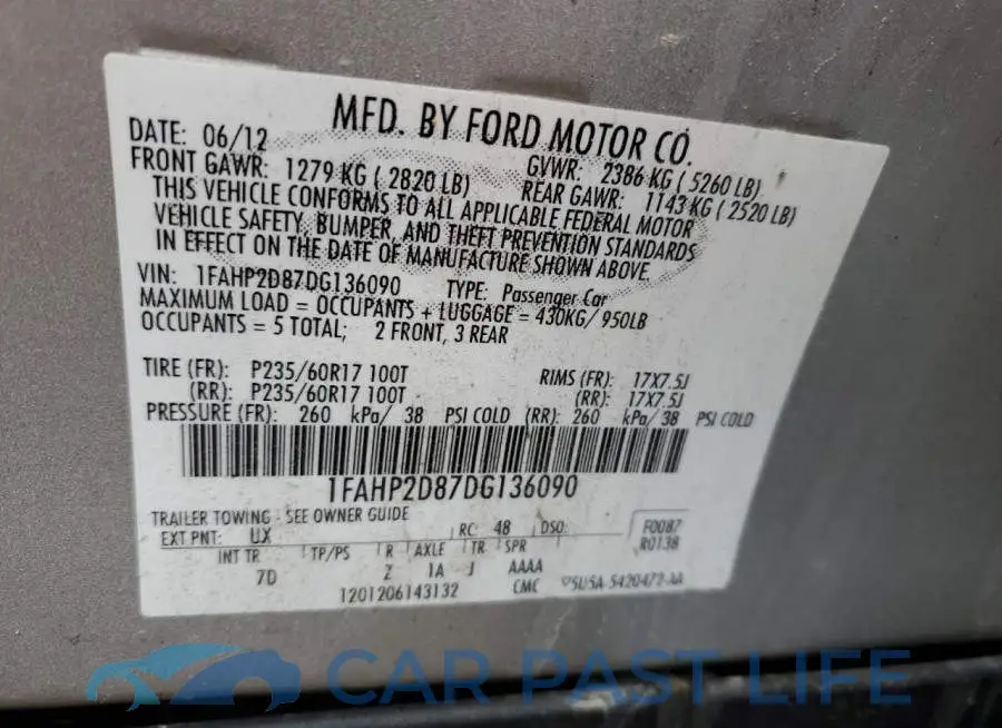 1FAHP2D87DG136090# 12