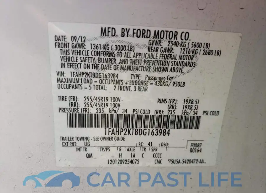 1FAHP2KT8DG163984# 12