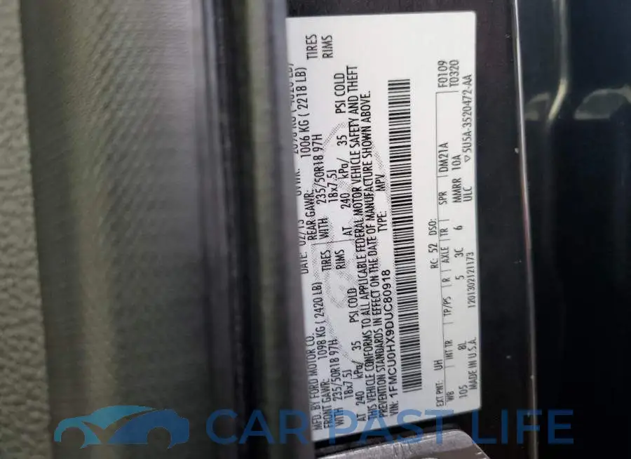 1FMCU0HX9DUC80918# 13