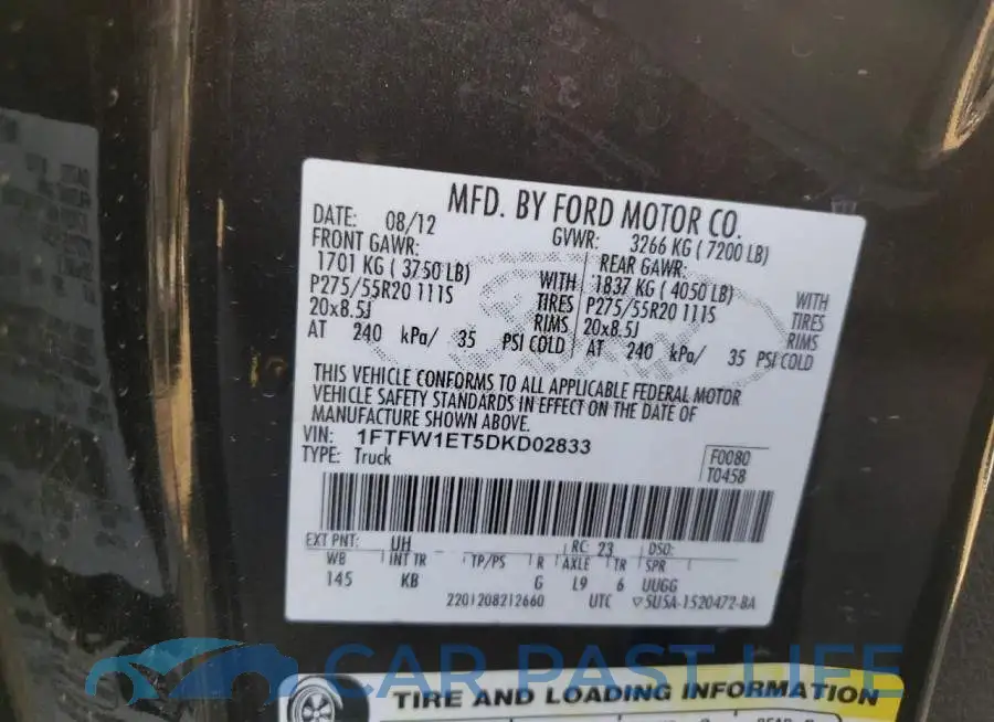1FTFW1ET5DKD02833# 10