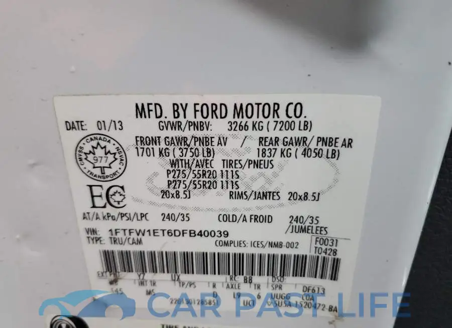 1FTFW1ET6DFB40039# 12