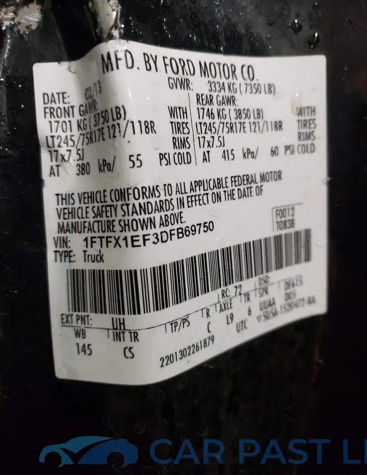 1FTFX1EF3DFB69750# 13