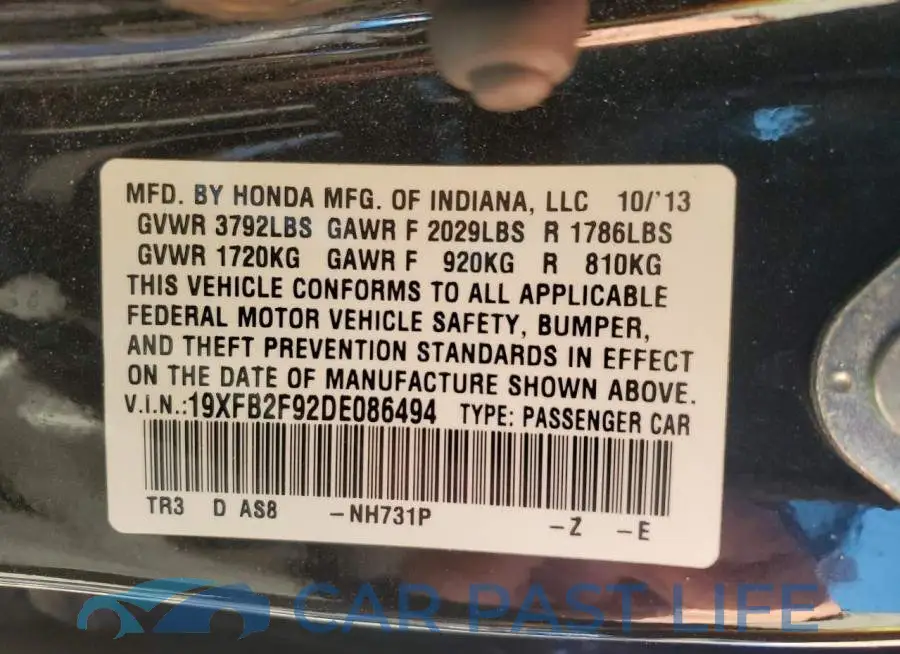 19XFB2F92DE086494# 12