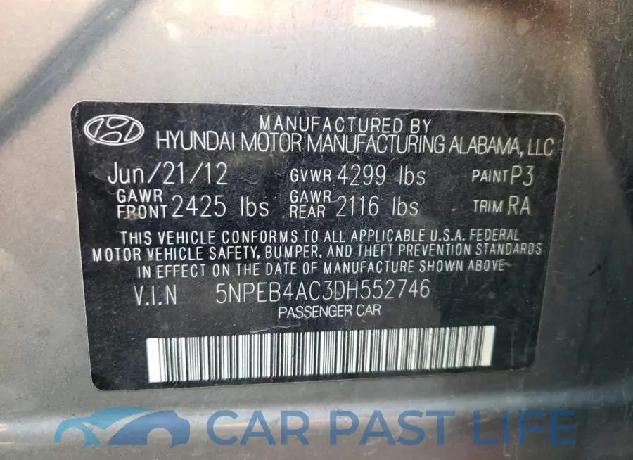 5NPEB4AC3DH552746# 10