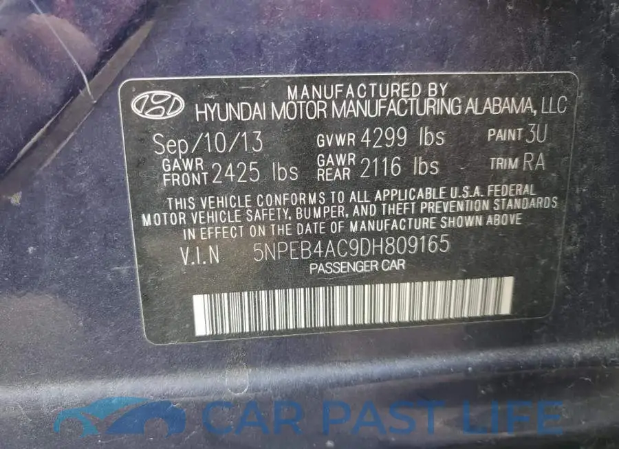 5NPEB4AC9DH809165# 10