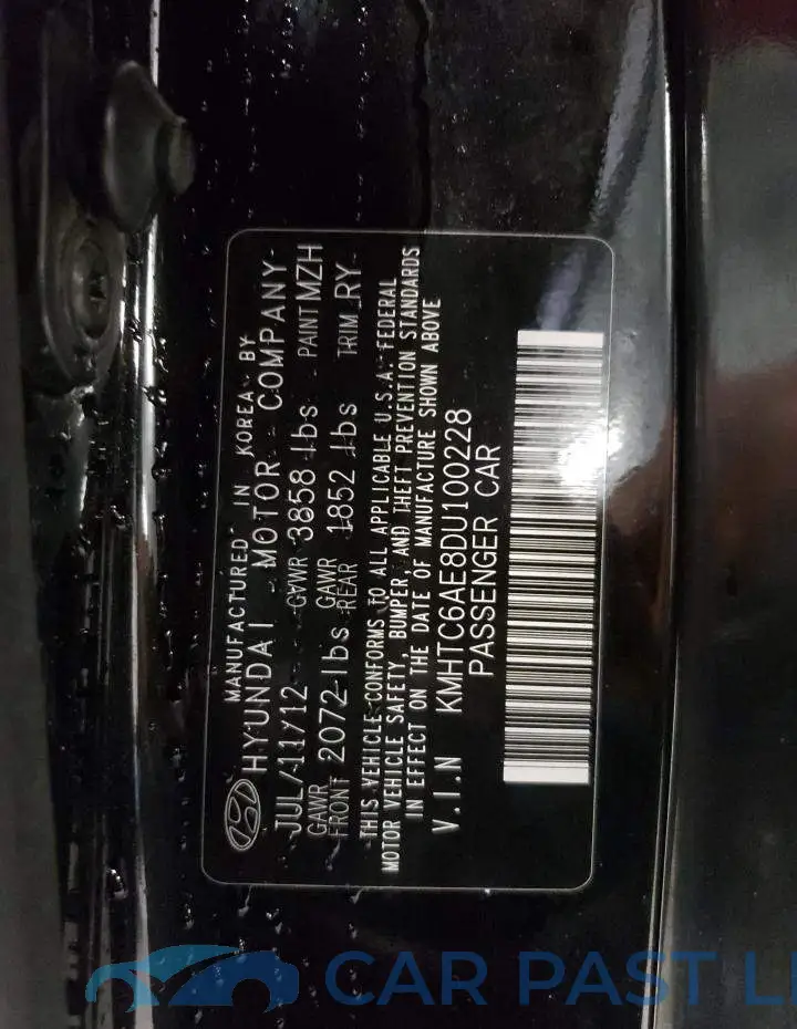 KMHTC6AE8DU100228# 10