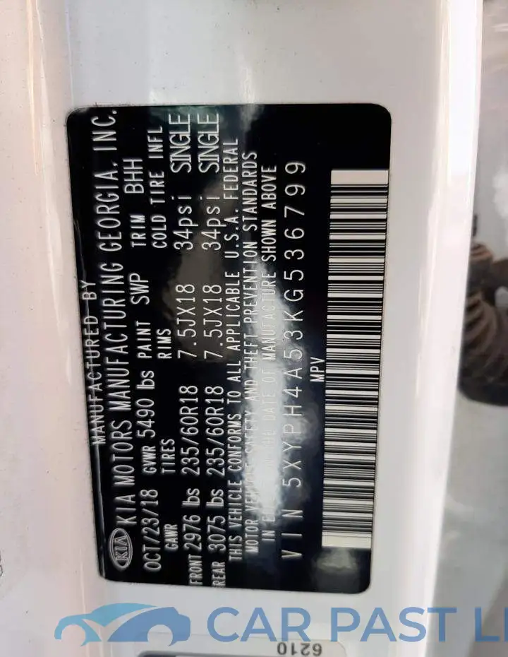 5XYPH4A53KG536799# 10