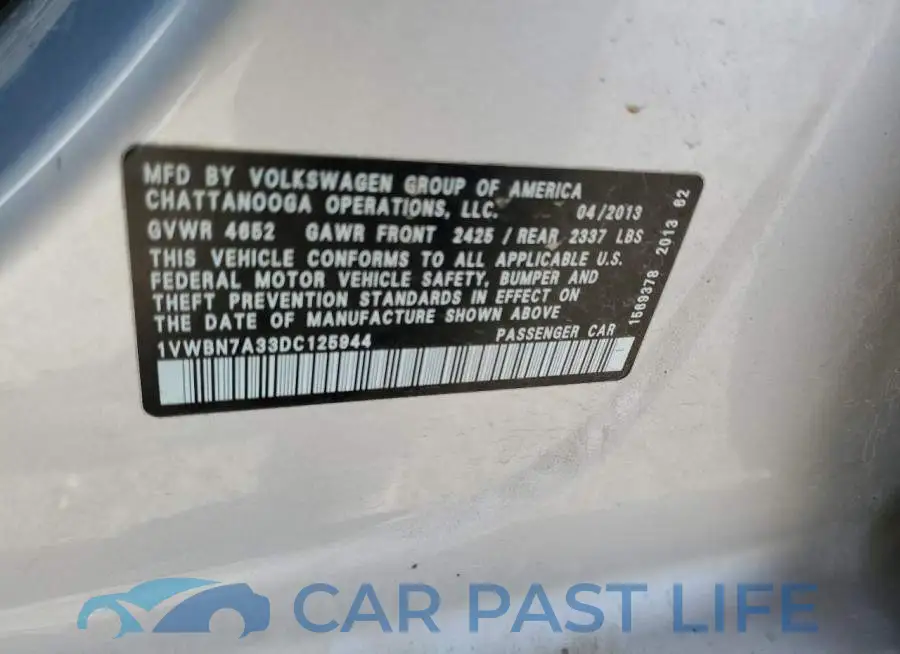 1VWBN7A33DC125944# 10