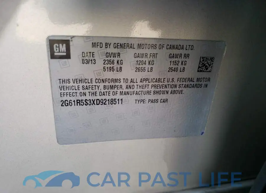 2G61R5S3XD9218511# 12
