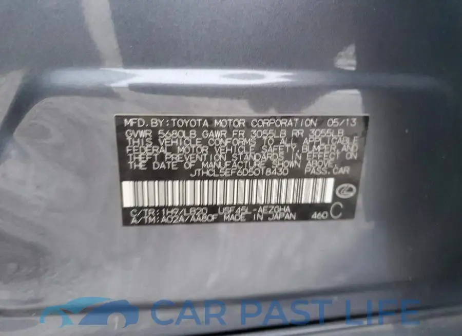 JTHCL5EF6D5018430# 12