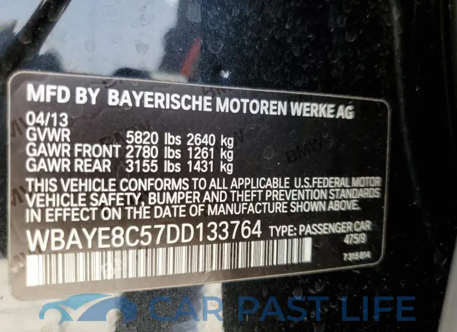 WBAYE8C57DD133764# 10