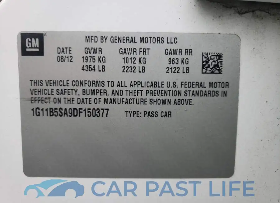 1G11B5SA9DF150377# 12