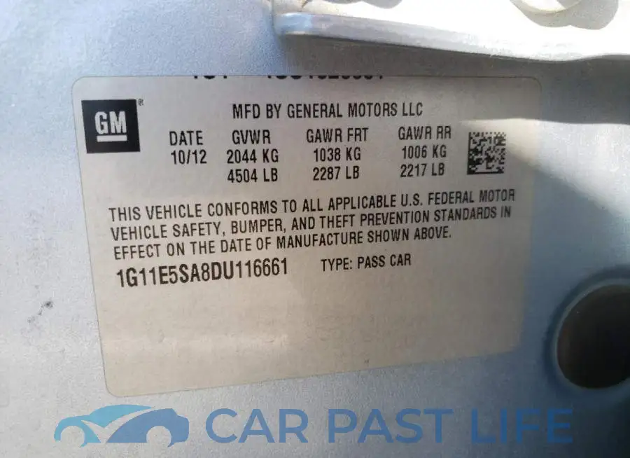 1G11E5SA8DU116661# 10