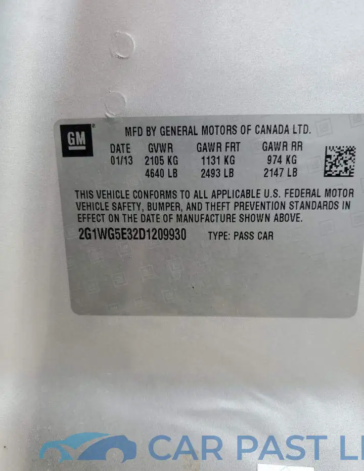 2G1WG5E32D1209930# 10