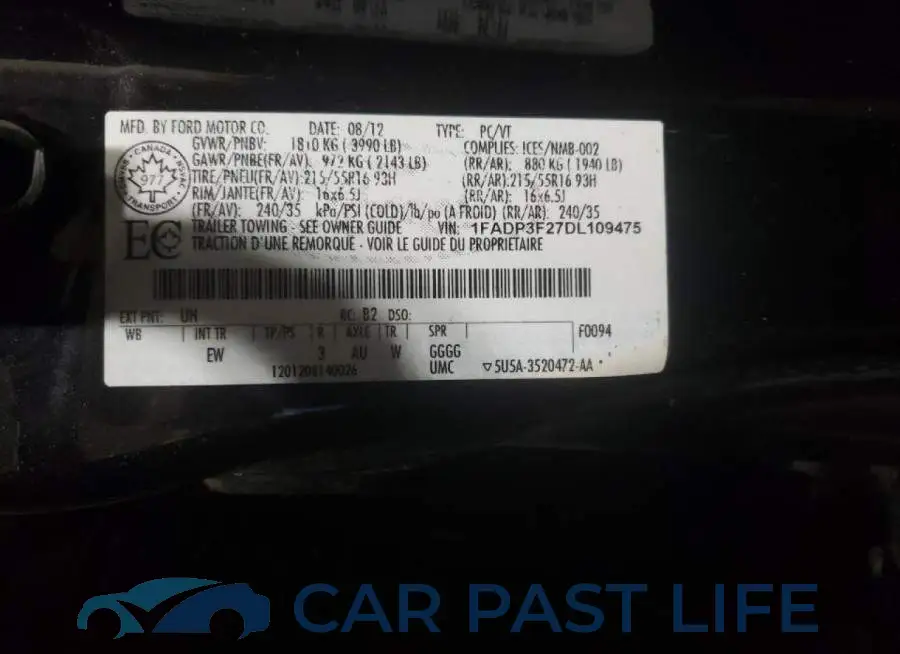 1FADP3F27DL109475# 12