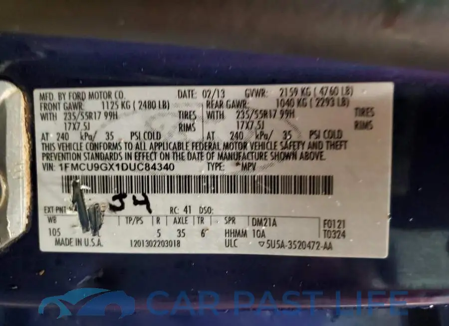 1FMCU9GX1DUC84340# 13