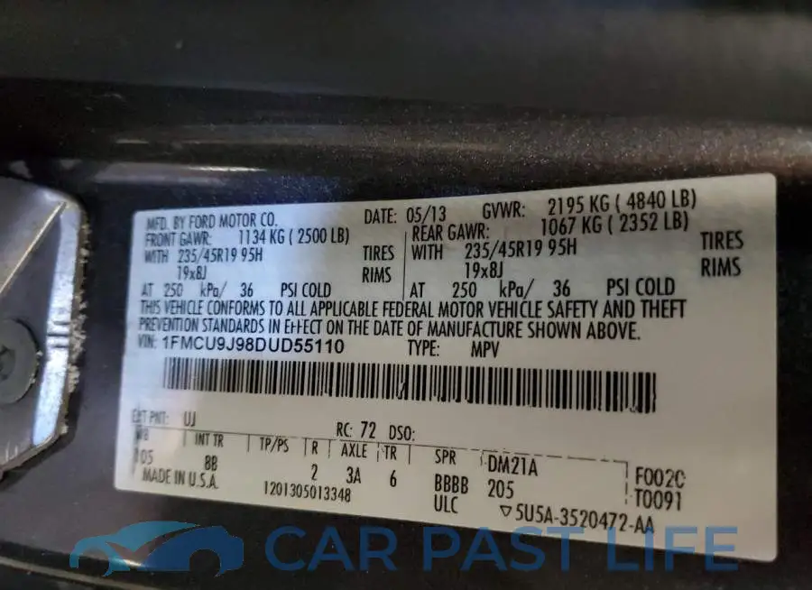 1FMCU9J98DUD55110# 14