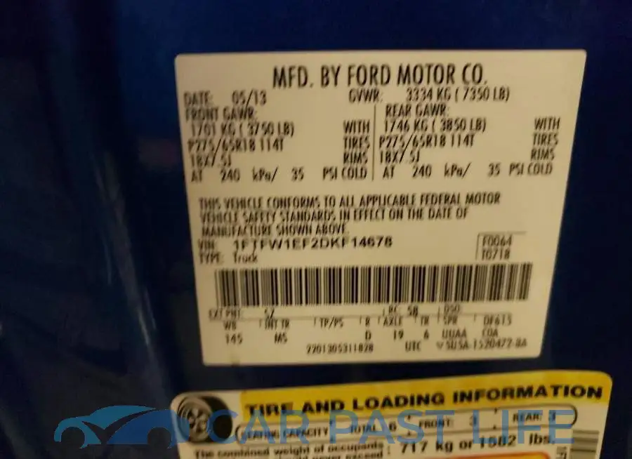 1FTFW1EF2DKF14678# 12