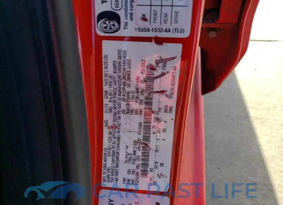 3FADP4BJ8DM186406# 12