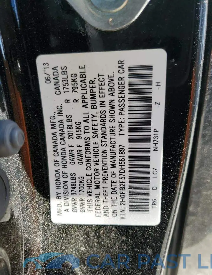 2HGFB2F57DH561897# 10
