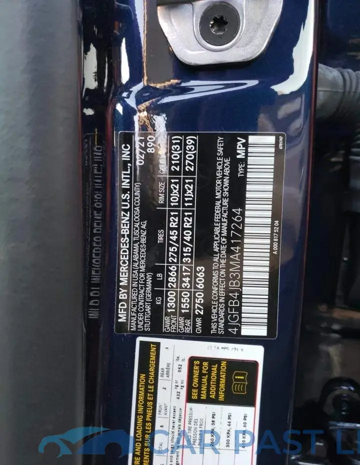 4JGFB4JB3MA417264# 10