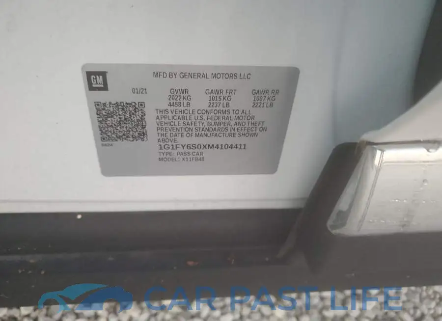 1G1FY6S0XM4104411# 10