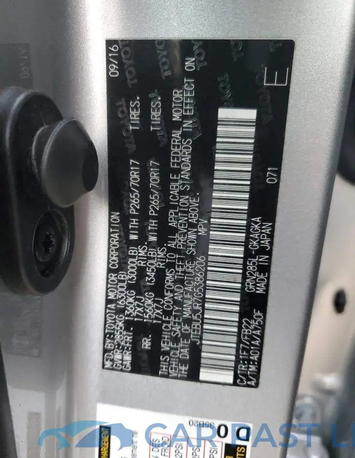 JTEBU5JR7G5386206# 10