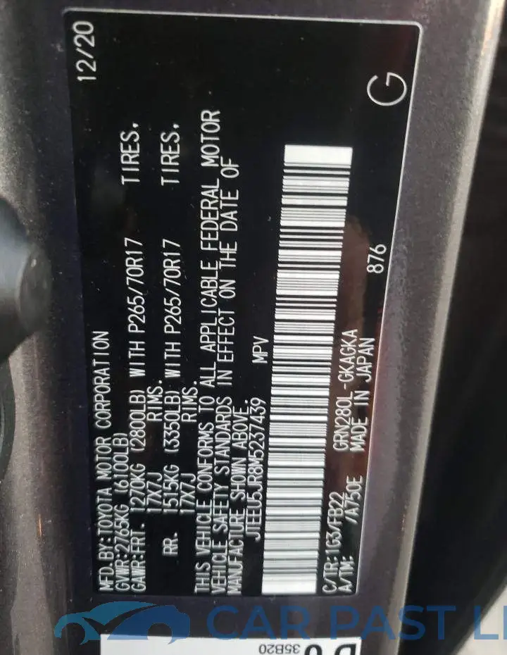 JTEEU5JR8M5237439# 13