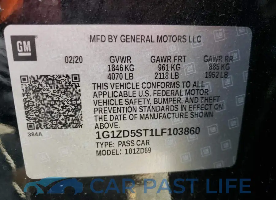 1G1ZD5ST1LF103860# 10