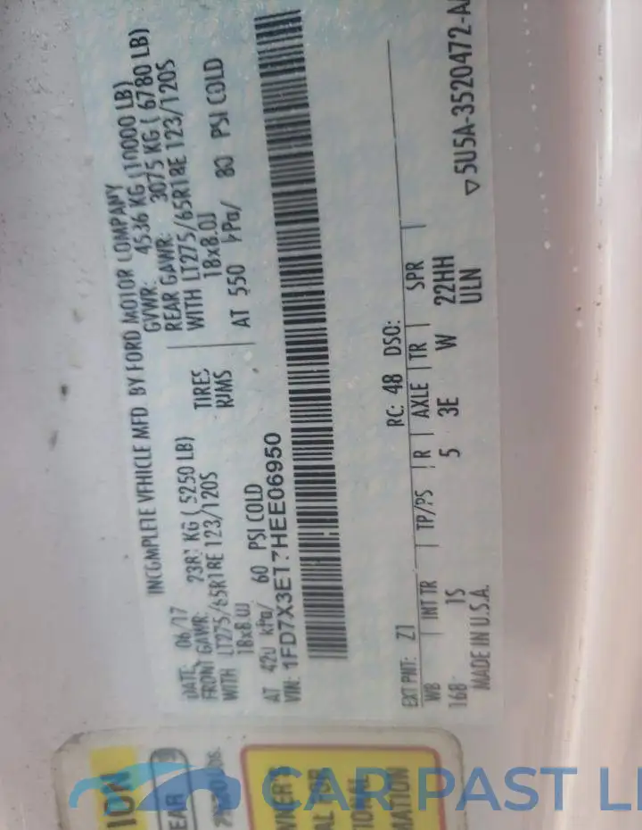 1FD7X3ET7HEE06950# 12