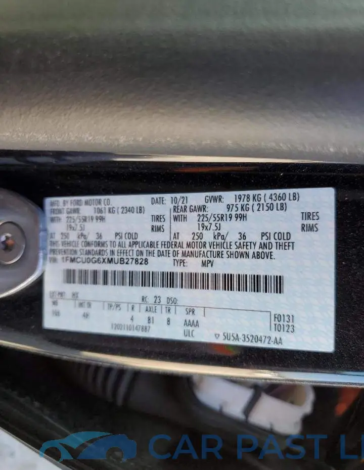 1FMCU0G6XMUB27828# 14