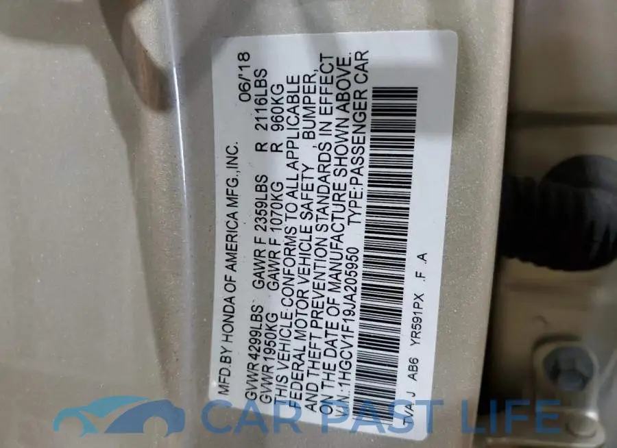 1HGCV1F19JA205950# 10