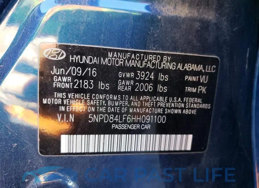 5NPD84LF6HH091100# 12