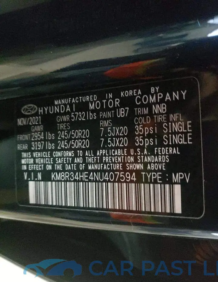 KM8R34HE4NU407594# 10