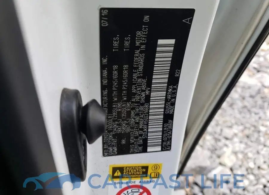5TDJKRFH5GS316680# 13