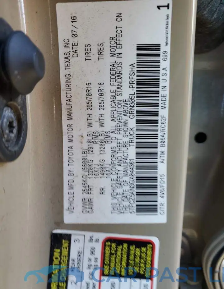 5TFCZ5AN3GX044361# 10