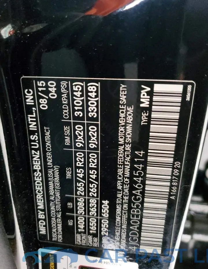 4JGDA0EB5GA645414# 13