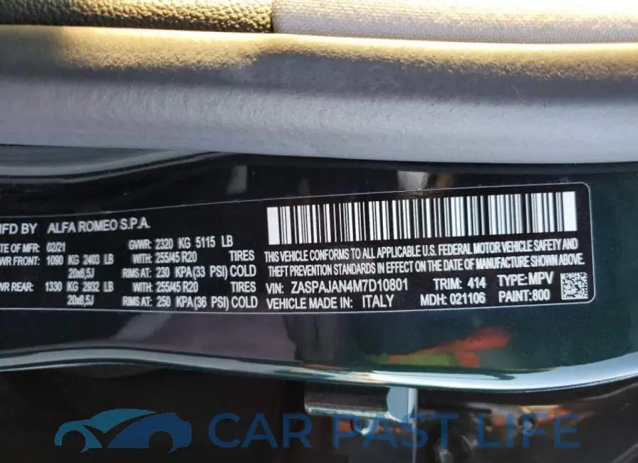 ZASPAJAN4M7D10801# 13