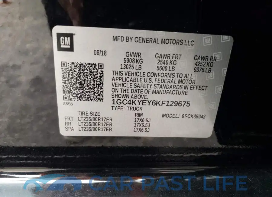 1GC4KYEY6KF129675# 10
