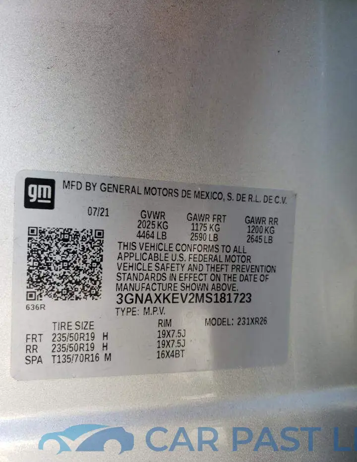 3GNAXKEV2MS181723# 13