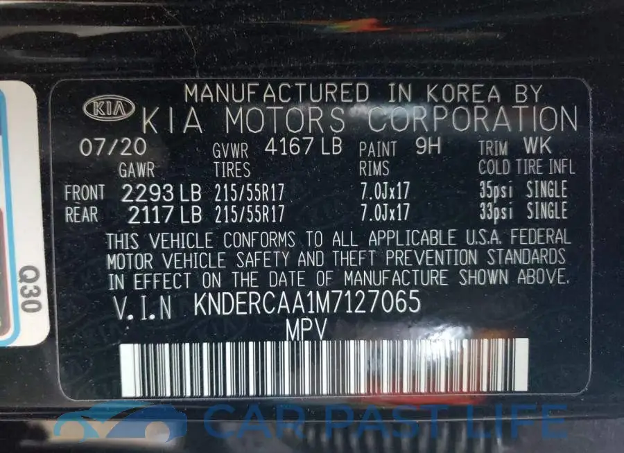 KNDERCAA1M7127065# 12